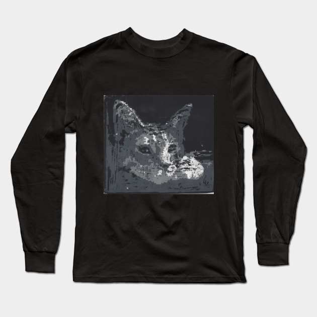 Penny in her Cube Long Sleeve T-Shirt by Hokusai's Kitten